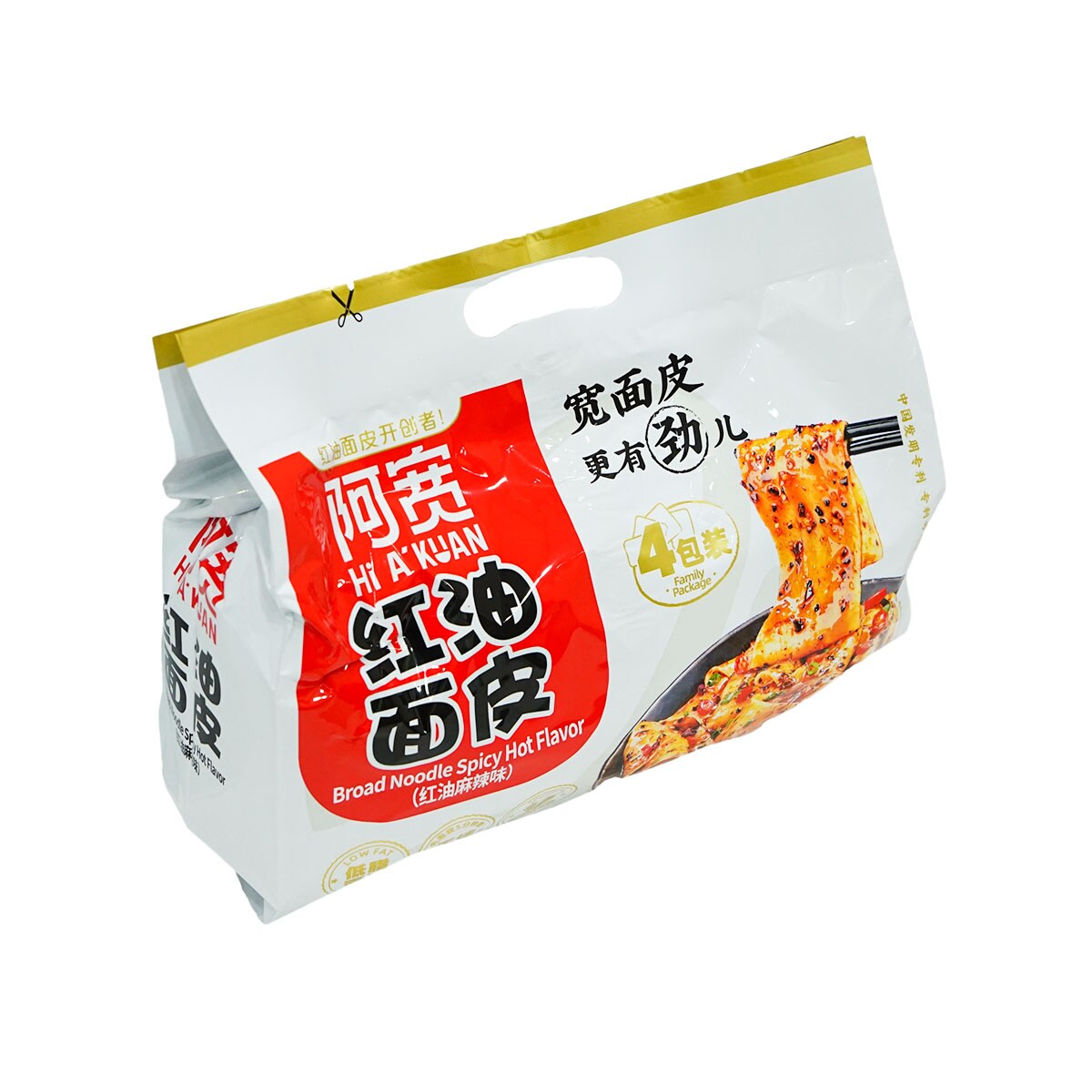 Hi A Kuan Spicy Hot Broad Noodles (110gx4) ｜ T&T Supermarché