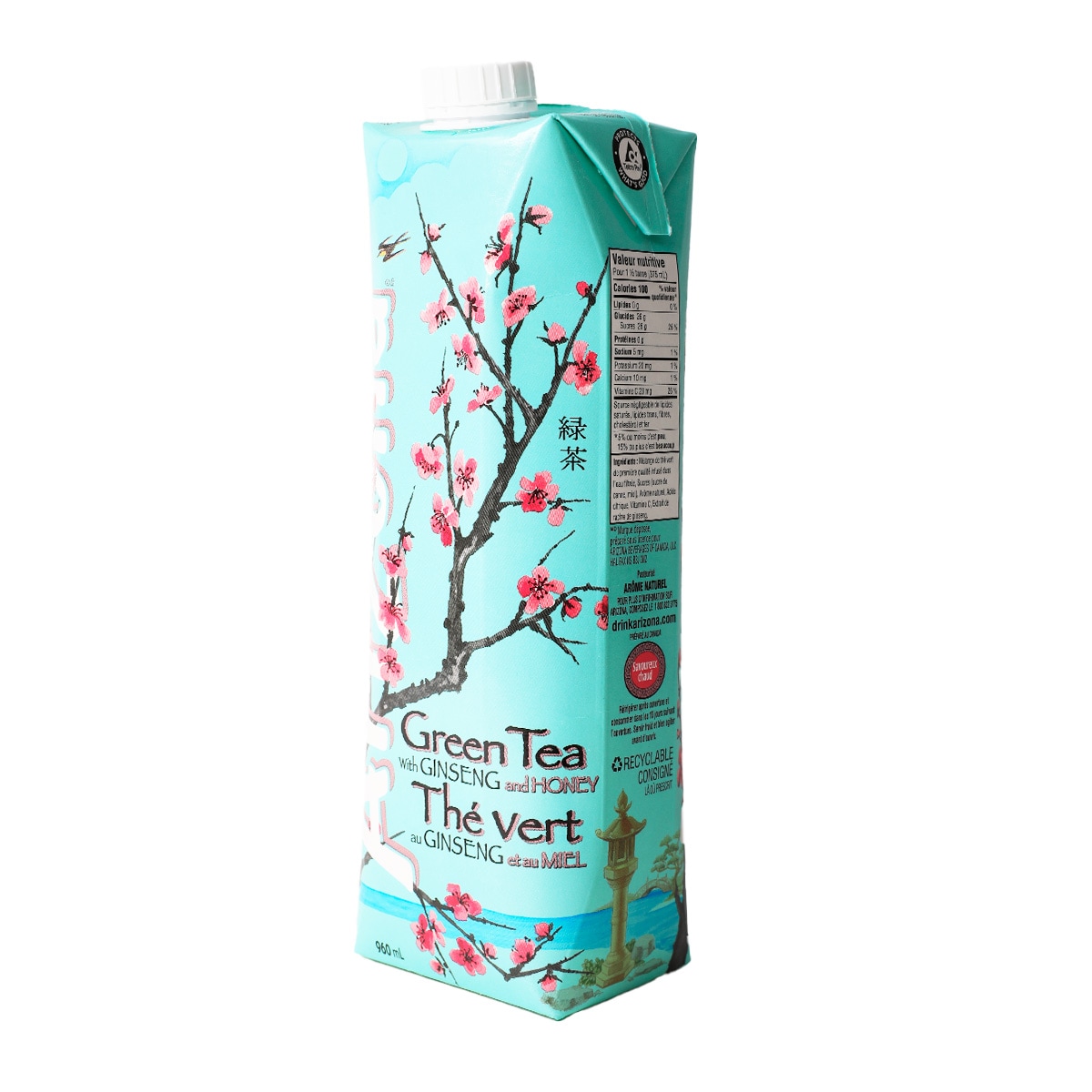 茶 ari*san Arizona Green Tea with Ginseng and Honey (960mL) ｜ T&T Supermarché