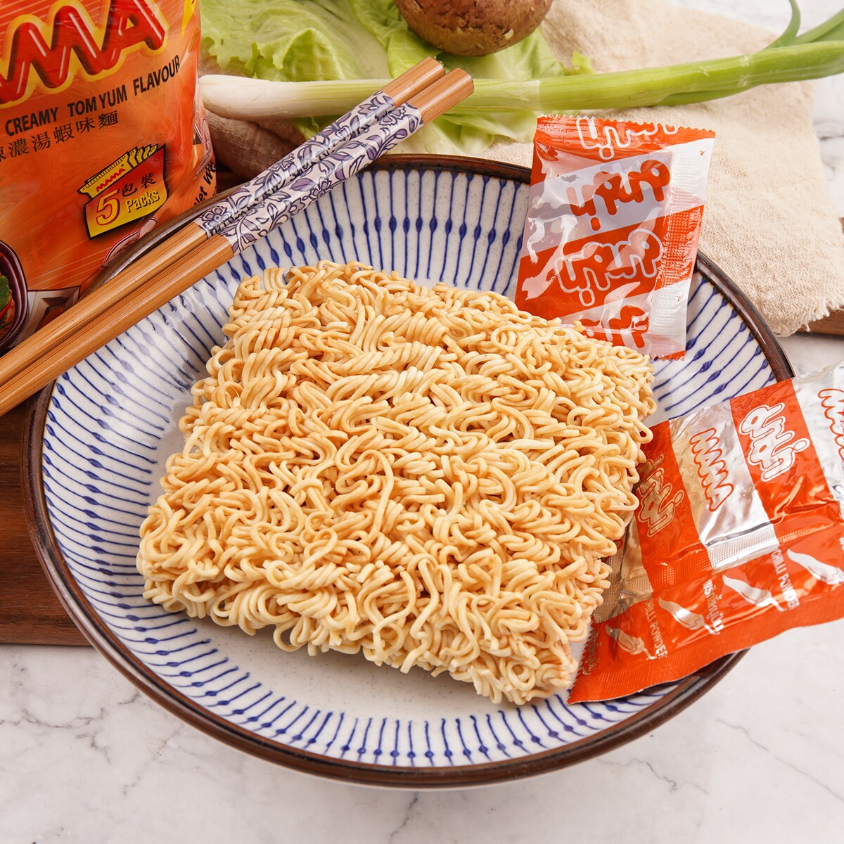 Mama Shrimp Creamy Tom Yum Jumbo Instant Noodles (90gx5) ｜ 大統華