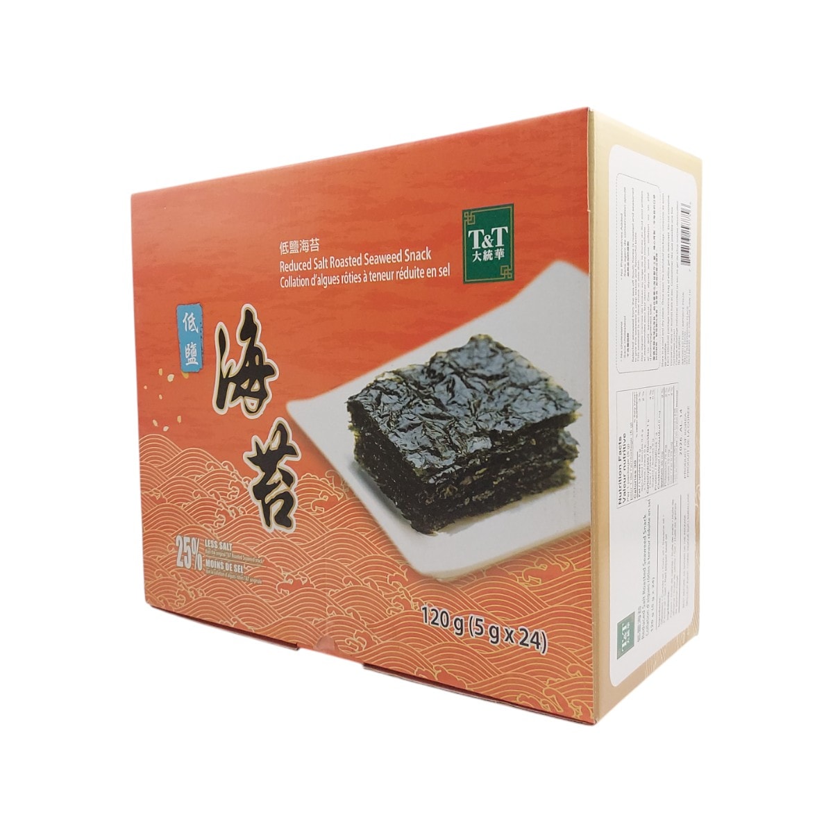 T&T Reduced Salt Roasted Seaweed Snack (5gx24) | T&T Supermarket