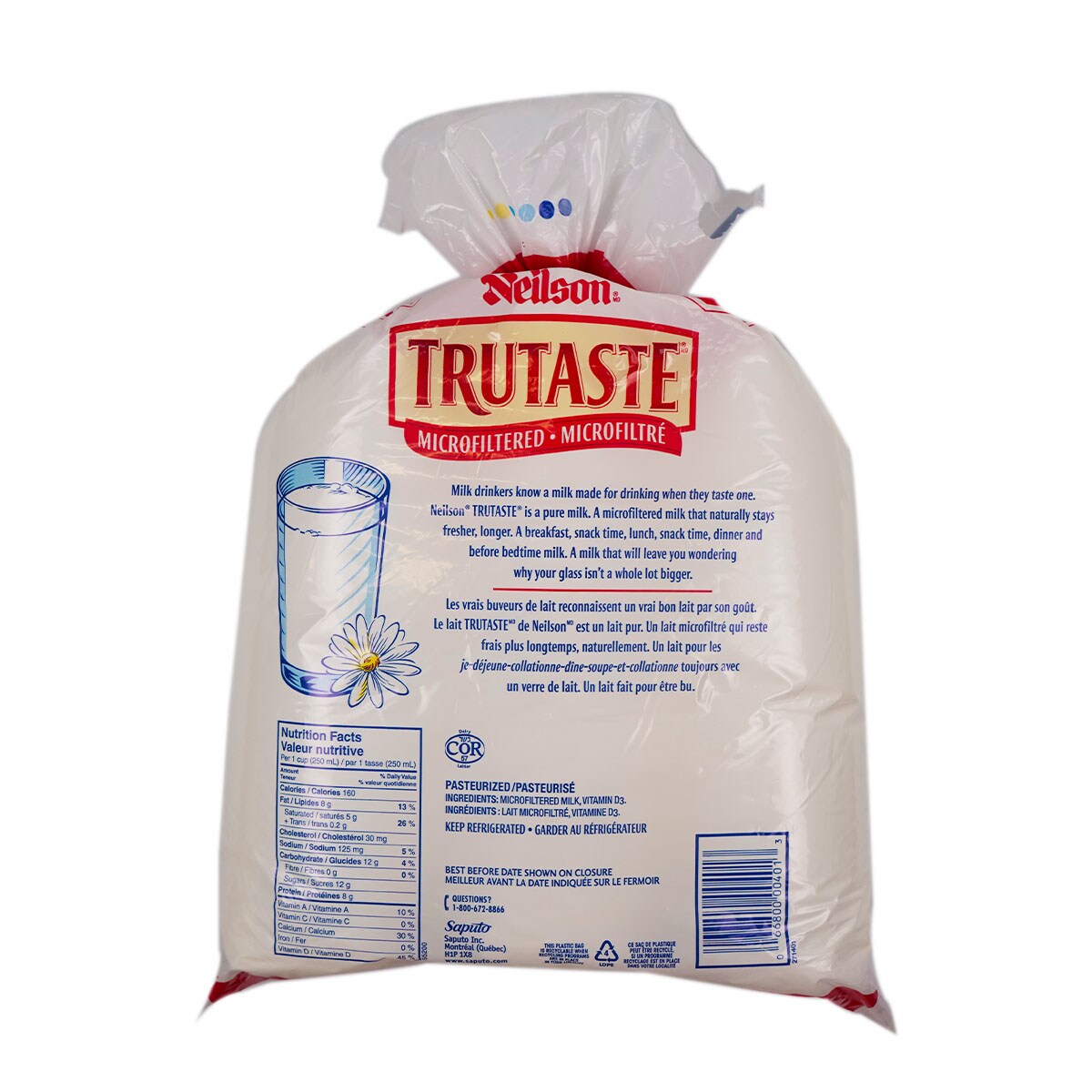 Neilson Trutaste Microfiltered 3.25% Homogenized Milk - Bag (4L