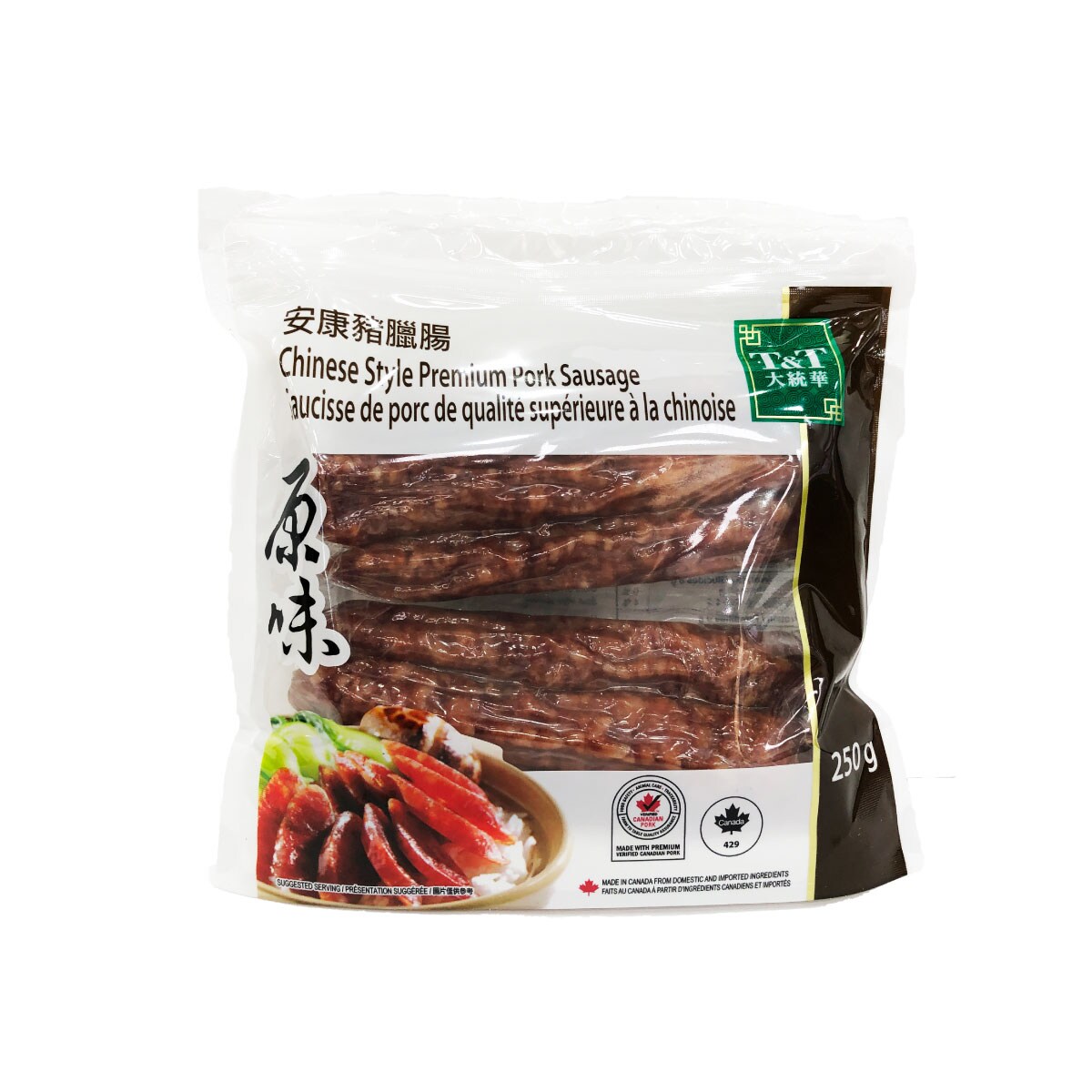 T&T Chinese-Style Premium Pork Sausage (250g) ｜ 大统华超级市场