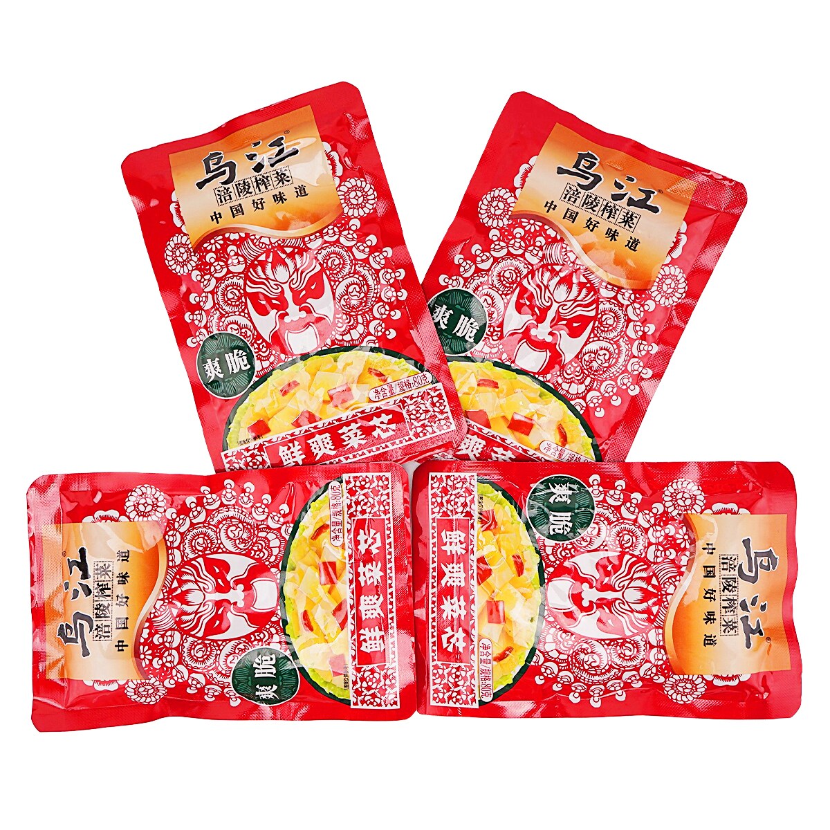 柚① Wu-Jiang Crispy Granule Pickled Mustard (80gx4) ｜ 大統華
