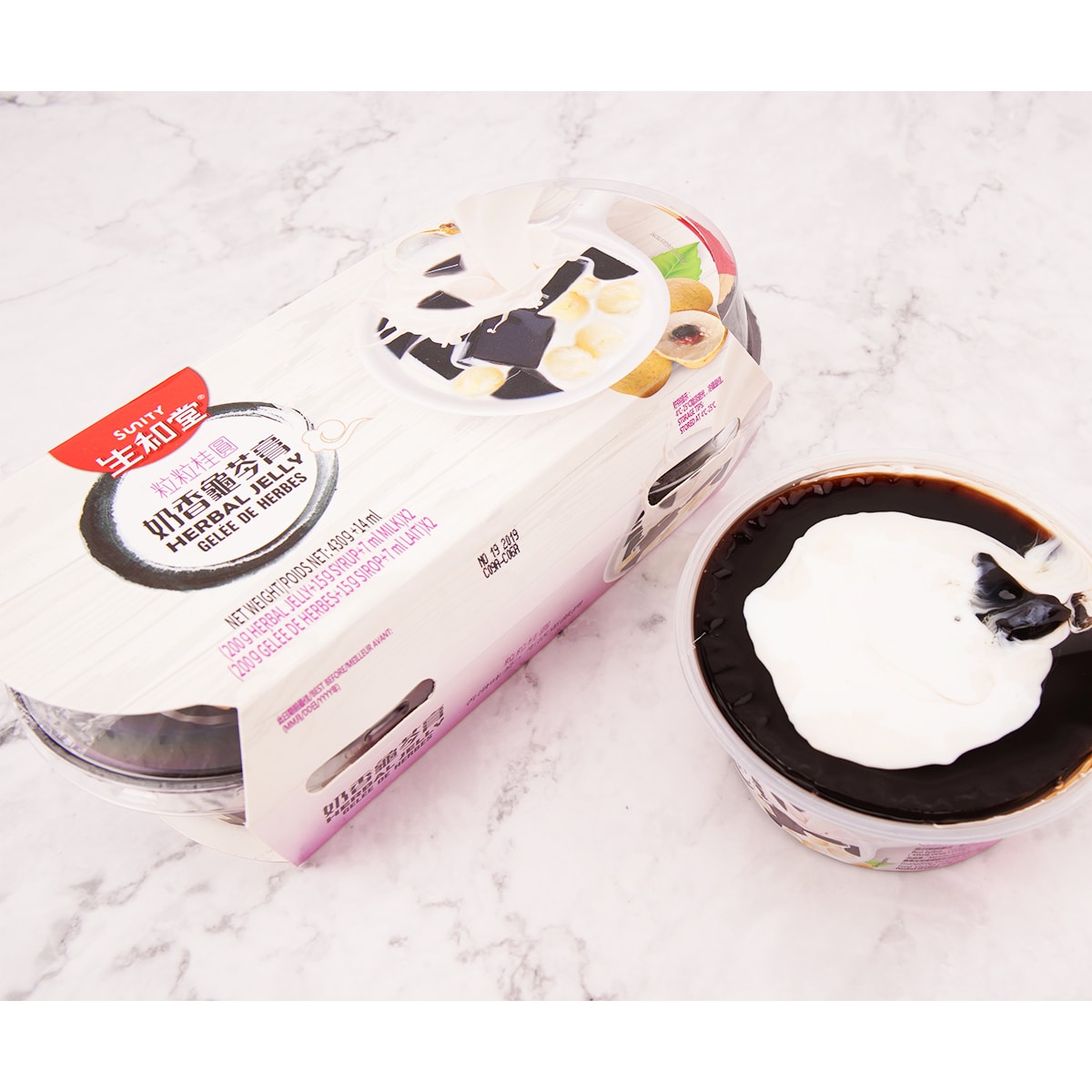 Sunity Longan & Milk Herbal Jelly (215g+7mL)x2 ｜ T&T Supermarché