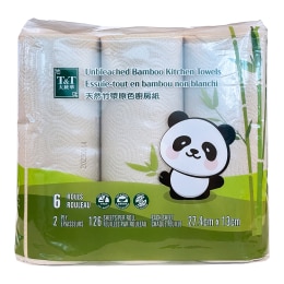 T&T 2Ply Bamboo Kitchen Towels (6 rolls)