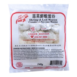 Unique Wonton Leek & Shrimp Wonton (148g) ｜ 大统华超级市场