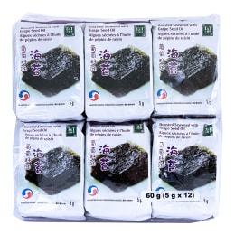T&T Roasted Seaweed With Grape Seed Oil (5gx12) | T&T Supermarket