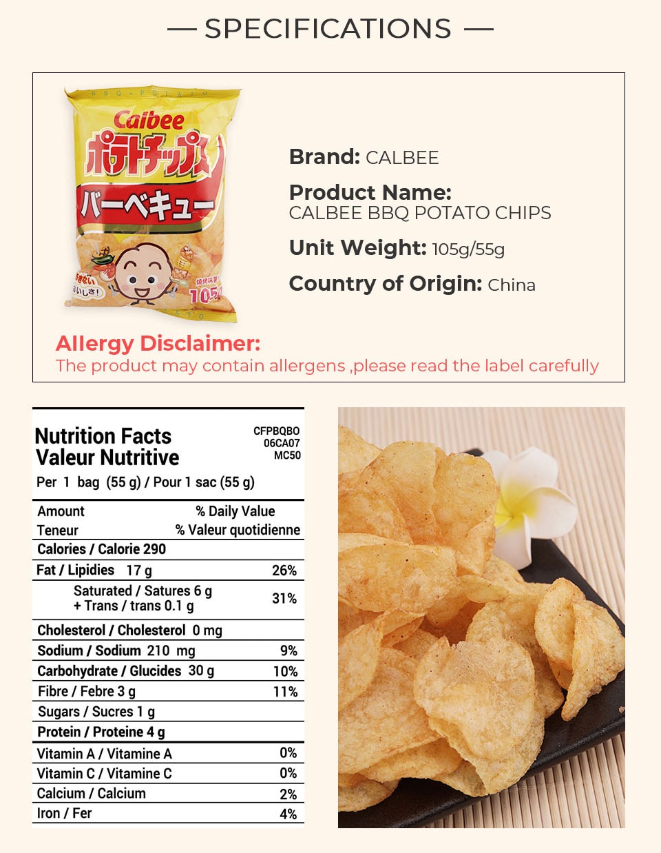 Calbee Bbq Potato Chips 105g T&T Supermarket
