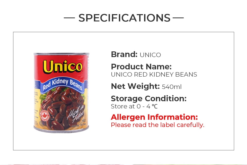 Unico Red Kidney Beans 540ml T&T Supermarket