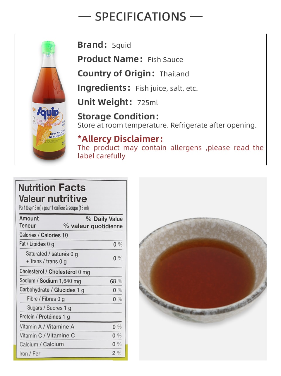 Squid Brand Fish Sauce 725ml | T&T Supermarket
