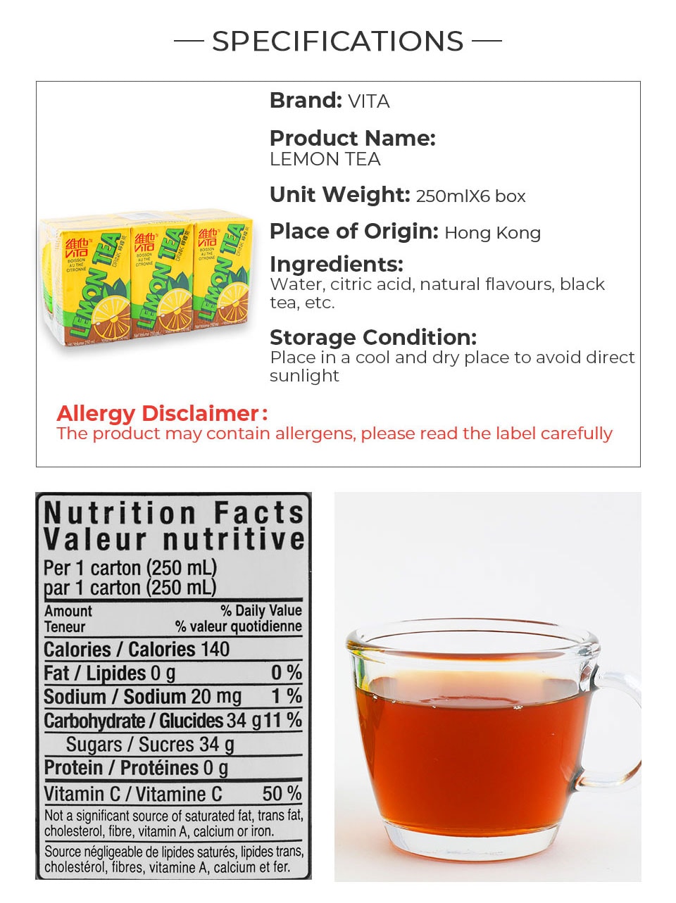 Vita Lemon Tea T&T Supermarket