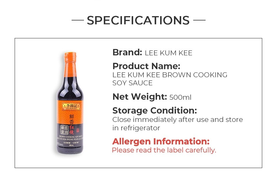 Lee Kum Kee Brown Cooking Soy Sauce 500ml T&T Supermarket
